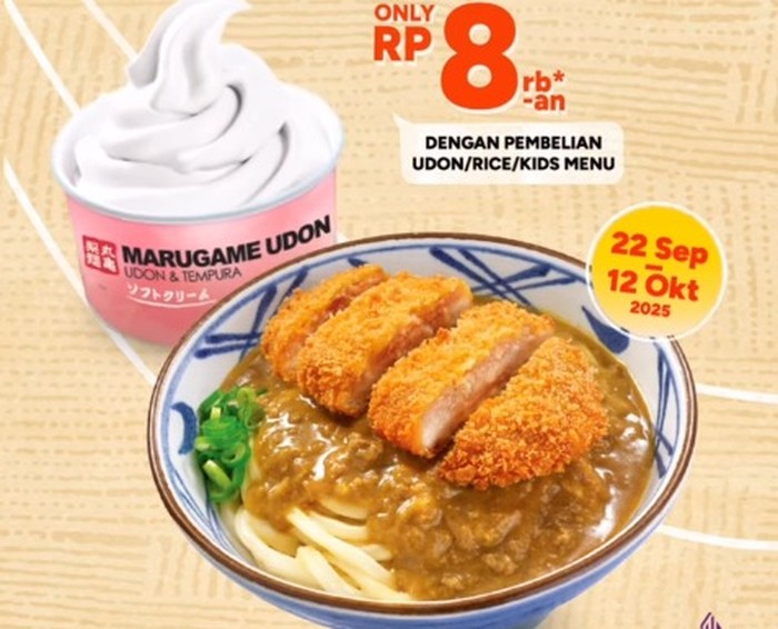 Nikmati Marugame Udon dengan Bonus Vanilla Ice Cream Rp 8 Ribuan, Cek Syaratnya!
