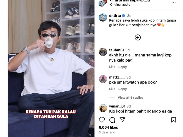 **Rahasia dr. Tirta: Manfaat Kopi Hitam Sebagai PWO dan Recovery untuk Olahraga**
